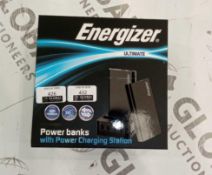 Boxed energizer ultimate power banks with charging station