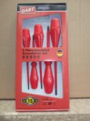 Lot to contain 3 darts 5 piece insulated screwdriver set