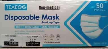 Box of 50 teaegg non-medical disposable face mask