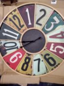 Boxed multi coloured designer rustic wall clock