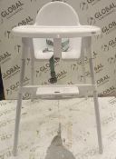 White unboxed children's high chair