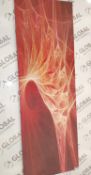 Red swirl wall art canvas