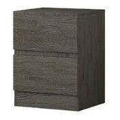 Monge 2 Drawer Bedside Table In Grey Oak RRP £100 (1001) (Pictures Are For Illustration Purposes