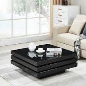 Boxed Triplo 80 x 80 x 32cm Black Coffee Table RRP £375 (Pictures Are For Illustration Purposes