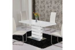 Boxed Parini 120/160X80X76CM White Dining Table RRP £660 (Pictures Are For Illustration Purposes