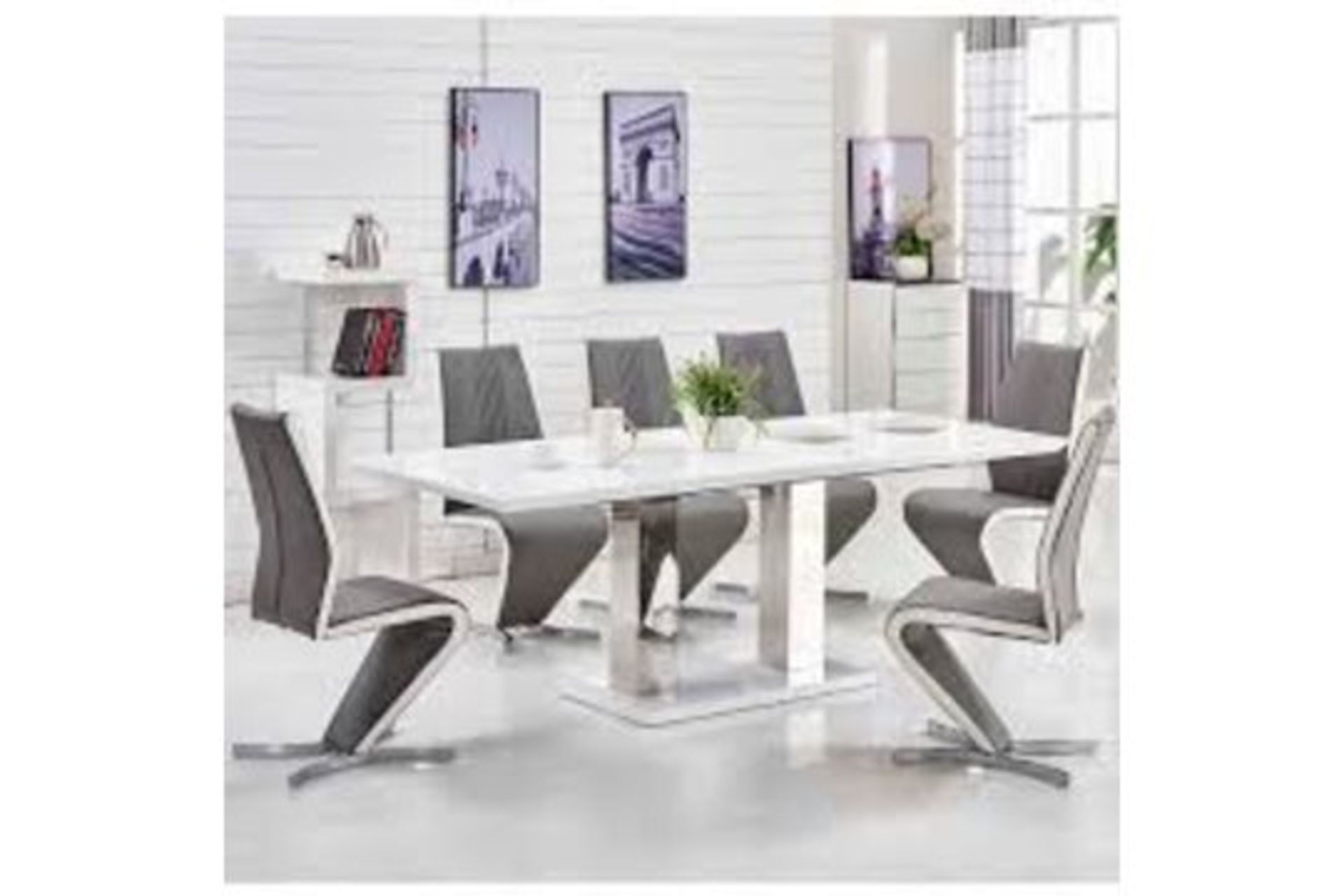 Boxed Monton 180/220X90X76CM Extending Table In White RRP £735 (CHAIRS NOT INCLUDED) (Pictures Are