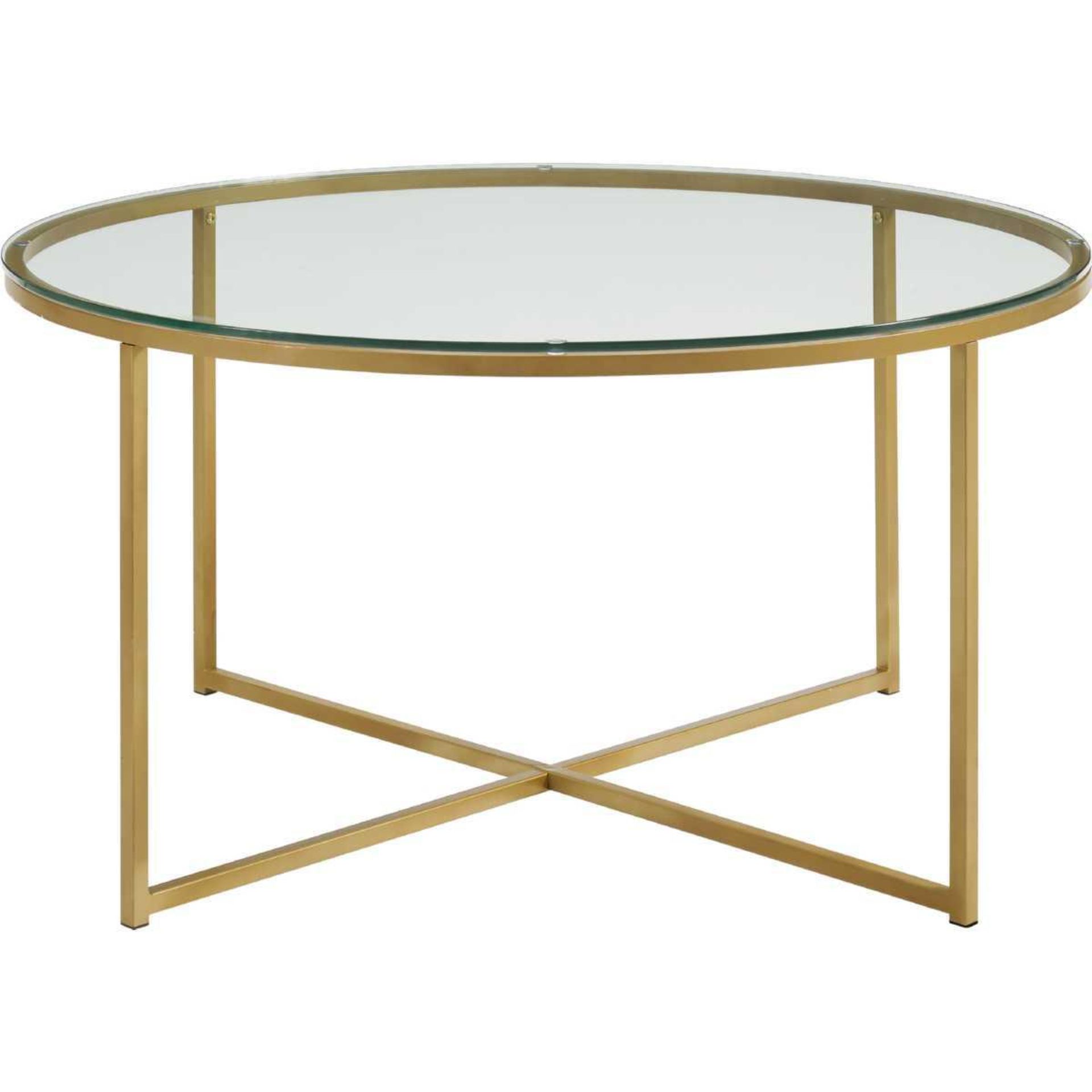 Glass Gold Round Coffee Table