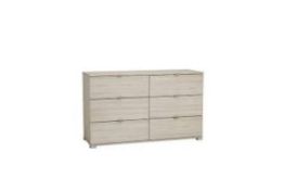 Boxed Dylan Wooden Chest of White Drawers In Shannon Oak RRP £175 (438224) 119.7 x 41.9 x 71.8cm (