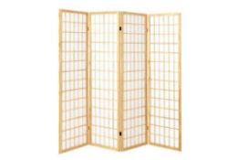 Boxed Wooden 4 Panel Folding Room Divider RRP £55 (Pictures Are For Illustration Purposes Only) (