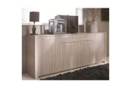 Boxed Berwick Wooden 4 Door Side Board In Shannon Oak RRP £320 (306660) (Dimensions 216x42x81cm) (