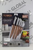 Boxed Tower Marble Rose Gold Edition 5 Piece Stainless Steel Knife Set
