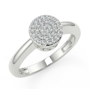 9CT White Gold Ring with large cluster of diamonds Size Q RRP £645 (UR27841W)