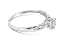 White Gold diamond solitiare ring Size J RRP £420 (R20709-w)