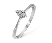 9CT WHITE GOLD MARQUISE CLUSTER Ring Size N RRP £540 (R12714-H9W)