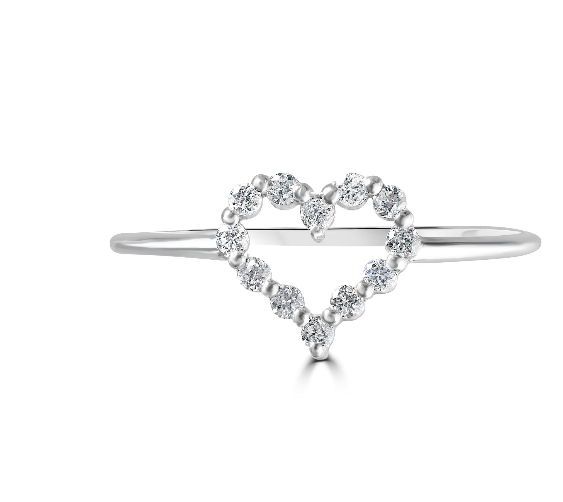 Platinum diamond heart ring Size M RRP £799 (SA-1360094)