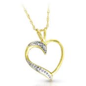Heart shaped diamond Yellow Gold pendant RRP £225 (PD1207Y)