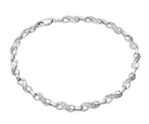 8" Sterling Silver and Diamond Bracelet RRP £355 (UBSD5048)