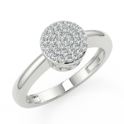 9CT White Gold Ring with large cluster of diamonds Size O RRP £645 (UR27841W)