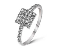 1 carat diamond White Gold ring Size O RRP £2215 (URFROC3804)