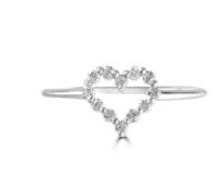 Platinum diamond heart ring Size K RRP £799 (SA-1360094)