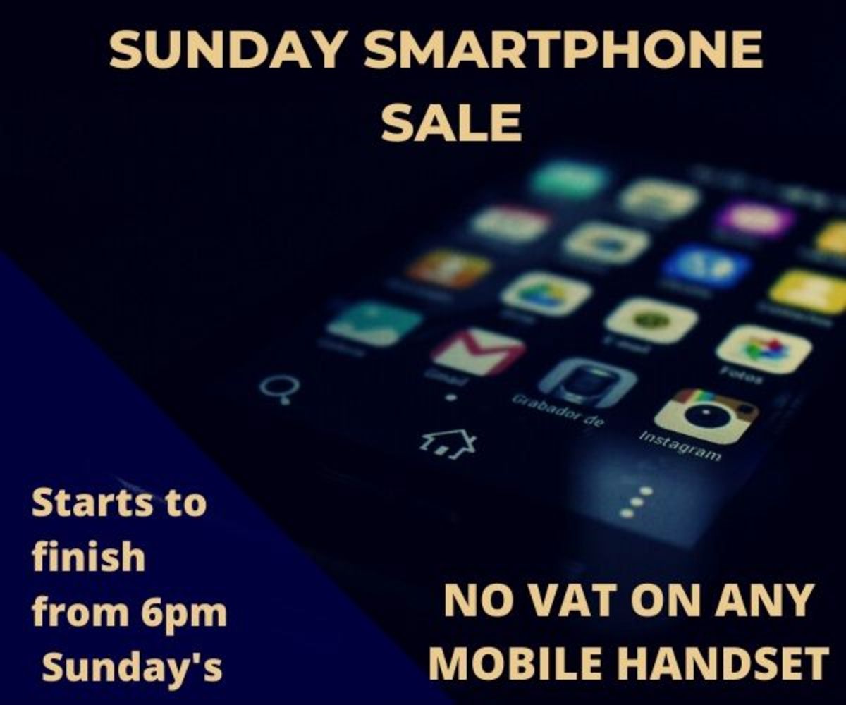 Sunday Smart Phone Sale! NO VAT ON ANY MOBILE HANDSET!!!!