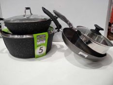 Unboxed Lot To Contain 5 Assorted George Home Non Stick Pans Combined Rrp£80