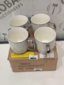 Lot To Contain 4 Platinum Swirl Mugs