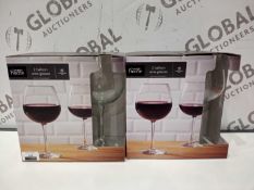 Lot Contain 2 Sets Of 2 Balloon Wine Glasses