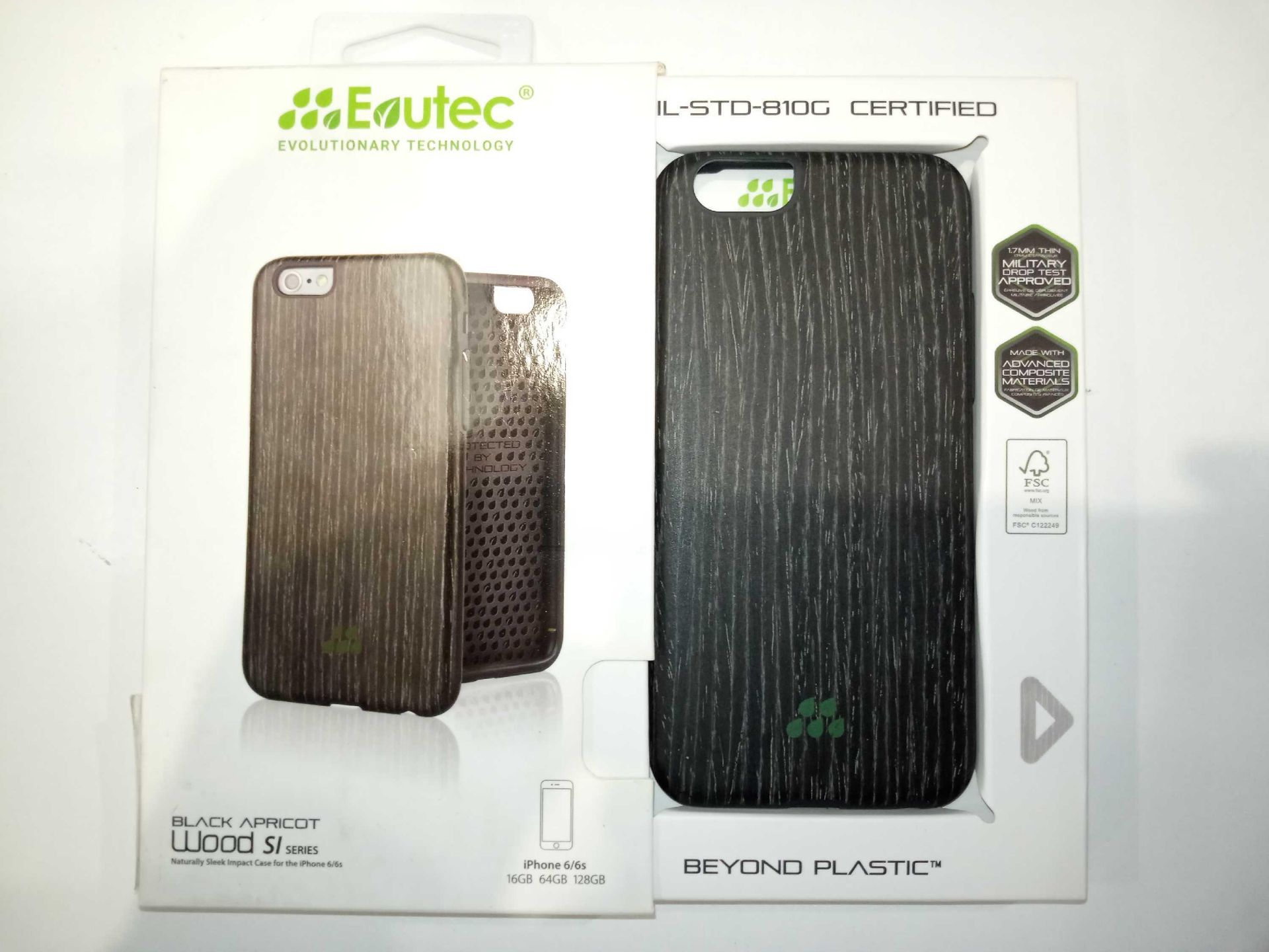 Lot To Contain 5 Evutec Iphone 6/6S Black Apricot Wood Phone Cases
