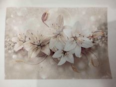 Rolled Floral Silver Wall Mural