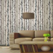 Lot To Contain 4 Fine Decor Birch Tree Wallpaper