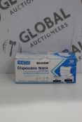 Boxed Of 50. 3 Ply Non Medical Disposable A Loop Types Of Breathable Skin Friendly Mass