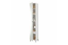 Boxed Tarragona Floor Standing Bathroom Cabinet In White RRP £140 (915-001) 33.5 x 31.5 x 195.5 (