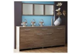 Boxed Alaska Oak Door & Draw Dark Oak Wooden Sideboard RRP £370 (471475) 200 x 86.9 x 42.3cm (