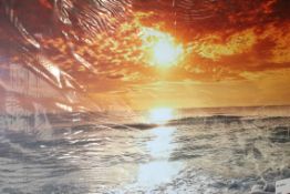 The Tidal Wave Upon The Sunset Beach Canvas Rrp £50 (18547)(Appraisals Available Upon Request) (
