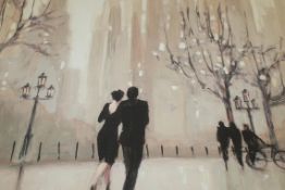 The Romancing Couple Take A Stroll Canvas Rrp £70 (18547)(Appraisals Available Upon Request) (