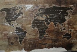 Brayden Studio Map Of The World Canvas Rrp £130 (18547)(Appraisals Available Upon Request) (Pictures