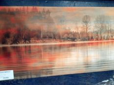 Corby Lake Sunset Canvas By Parvez Taj Rrp ¬£50 (14591)(Appraisals Available Upon Request) (Pictures