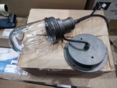 Rrp £90 Boxed Industrial Brilliance Glass 1 Light Ceiling Light