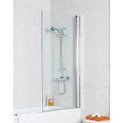 Rrp £110 Boxed Square Hinged Bath Screen