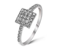 1 carat diamond White Gold ring Size M RRP £2215 (URFROC3804)