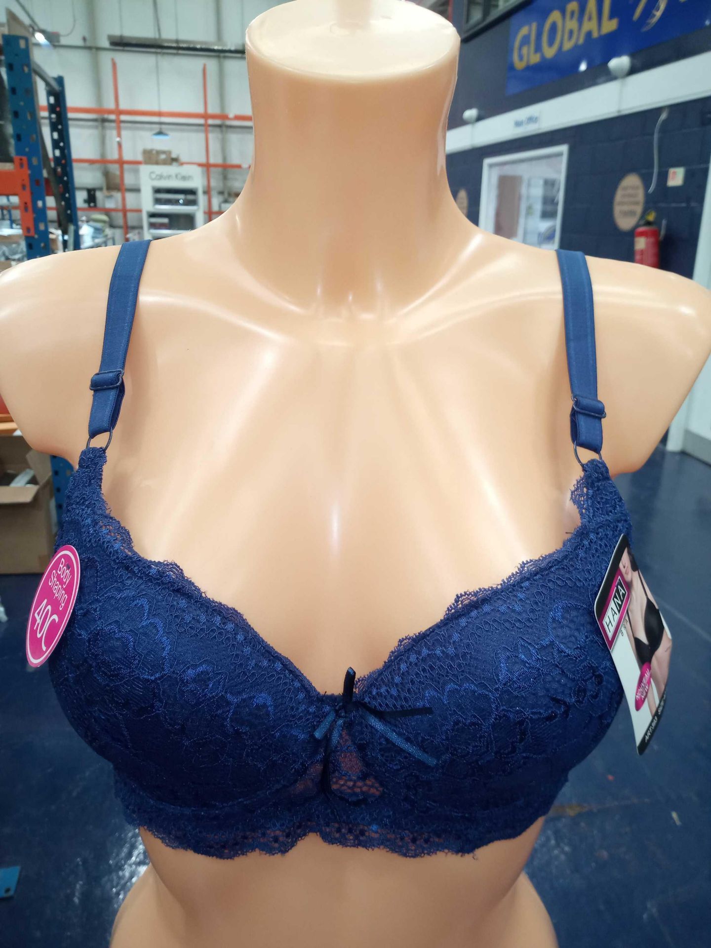 Lot To Contain 3 Brand New Packs Of 6 Hana (393) Size 38 C To 48 C Body Shaping Navy Blue Lace