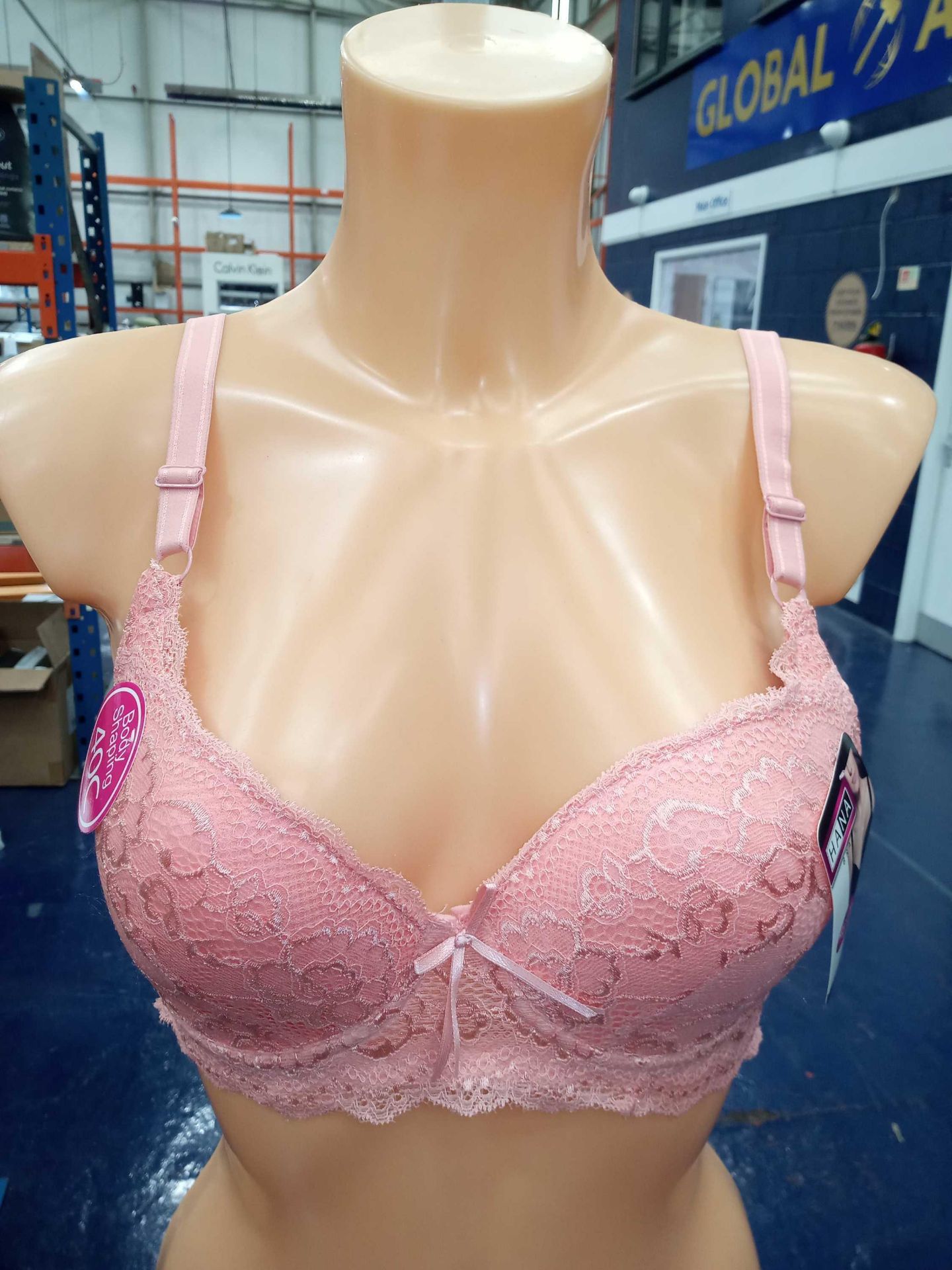 Lot To Contain 3 Brand New Packs Of 6 Hana (393) Size 38 C To 48 C Body Shaping Peach Lace Bras