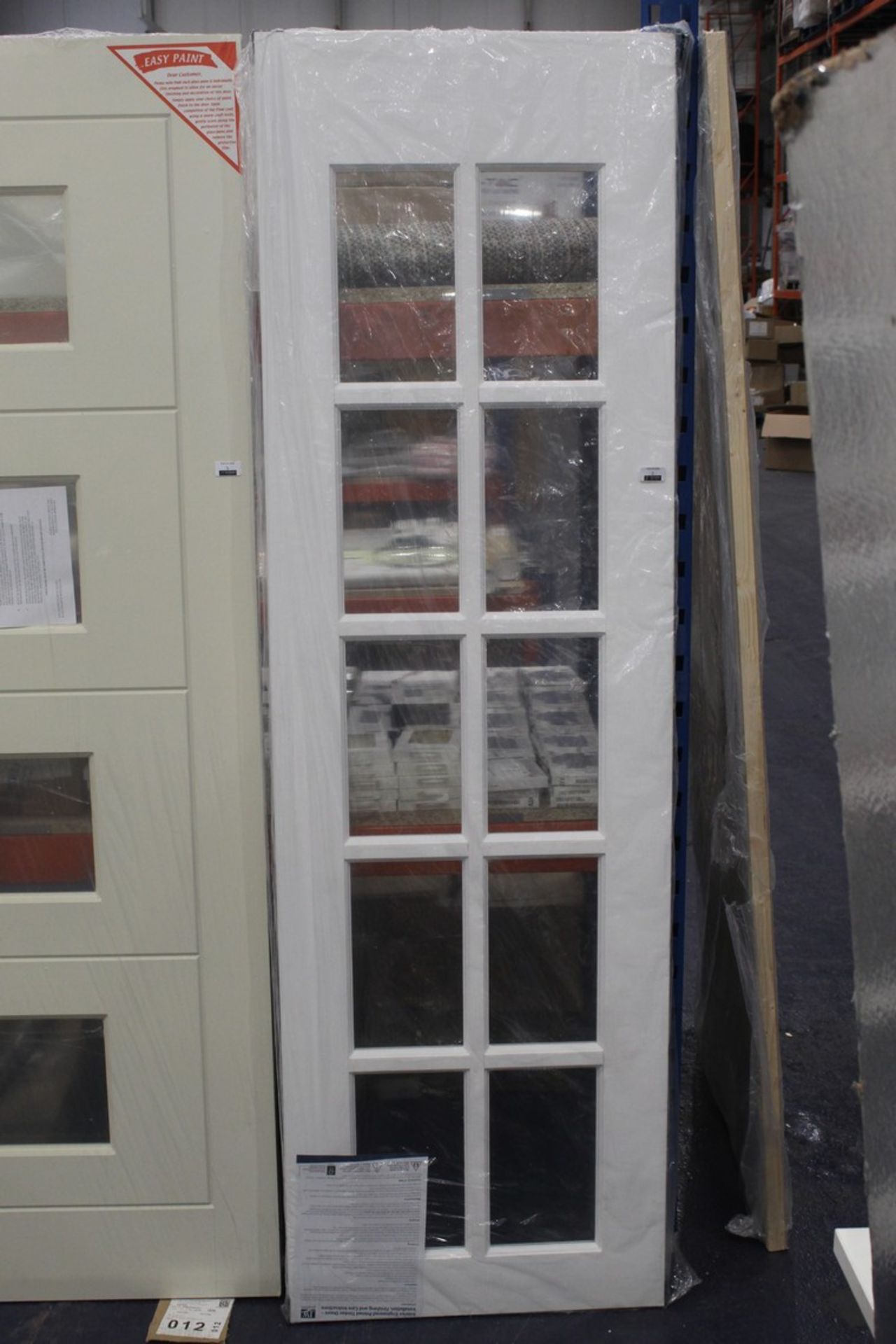 Rrp £170 White Internal Door With Toughened Glass Panels