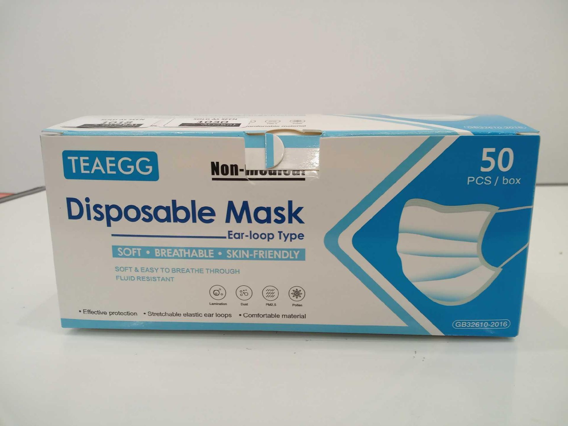 RRP £300 Box Of 50 3 Ply Non Medical Disposable Soft Breathable Skin Friendly Face Masks