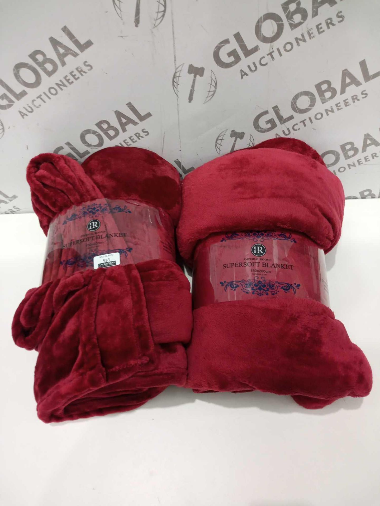 Lot To Contain 2 Imperial Rooms Super Soft Red Blankets 150X200Cm