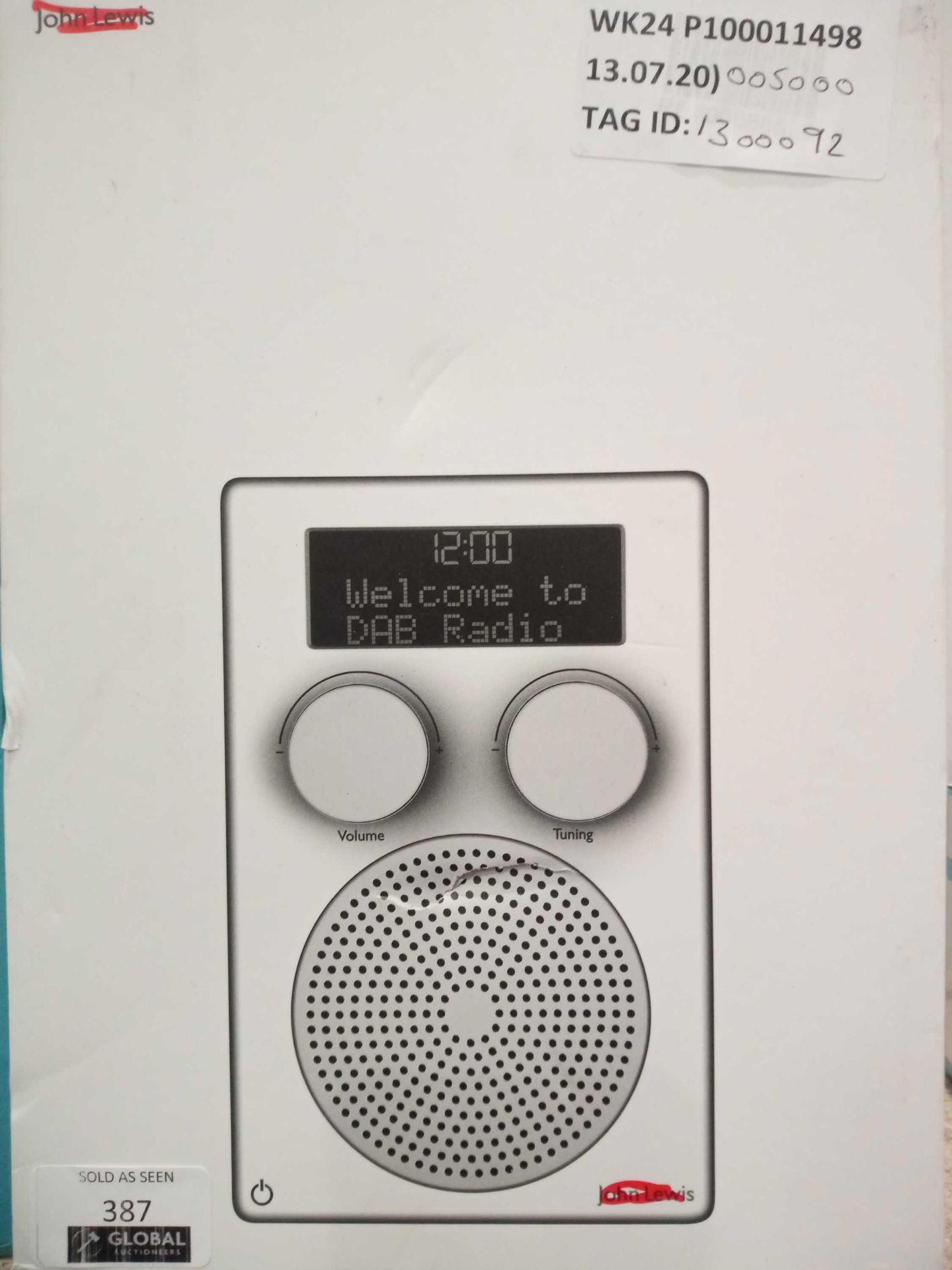 RRP £50 John Lewis And Partners Dab And Fm Digital Radio And White