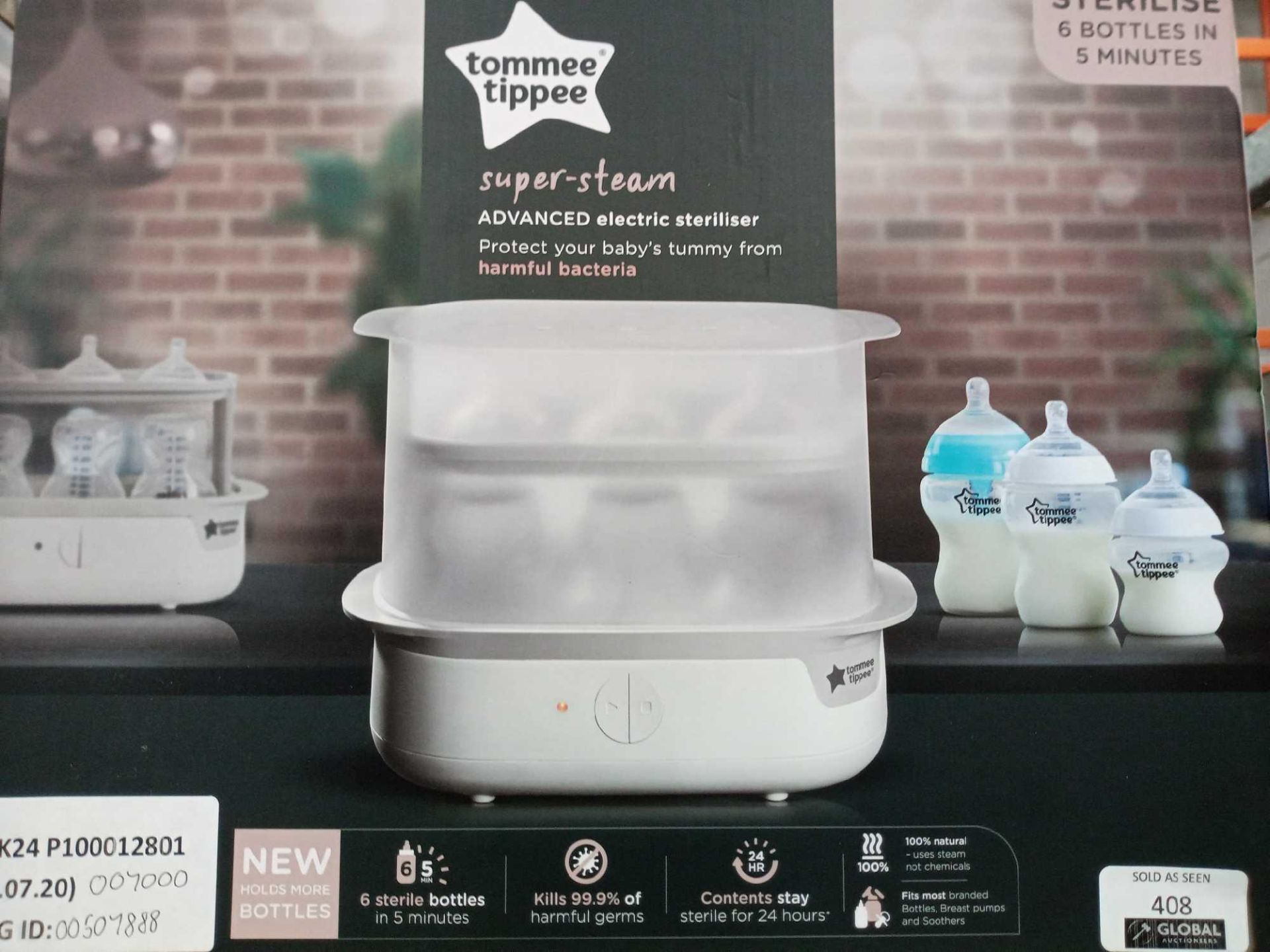 RRP £70 Boxed Tommee Tippee Super Steam Advanced Electric Steriliser