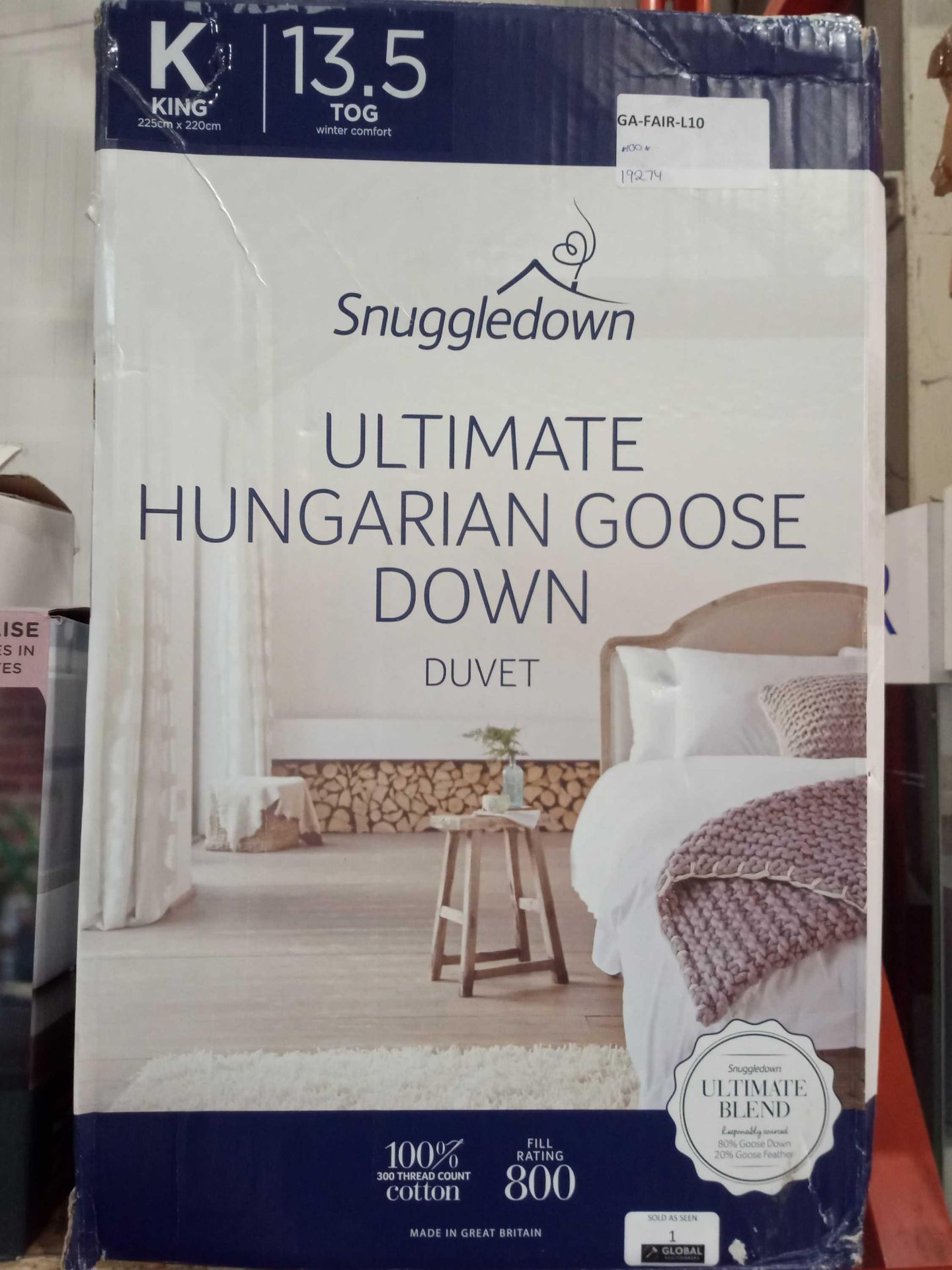 RRP £100 Boxed Snuggledown Ultimate Hungarian Goose Down 13.5 Tog King-Size Duvet