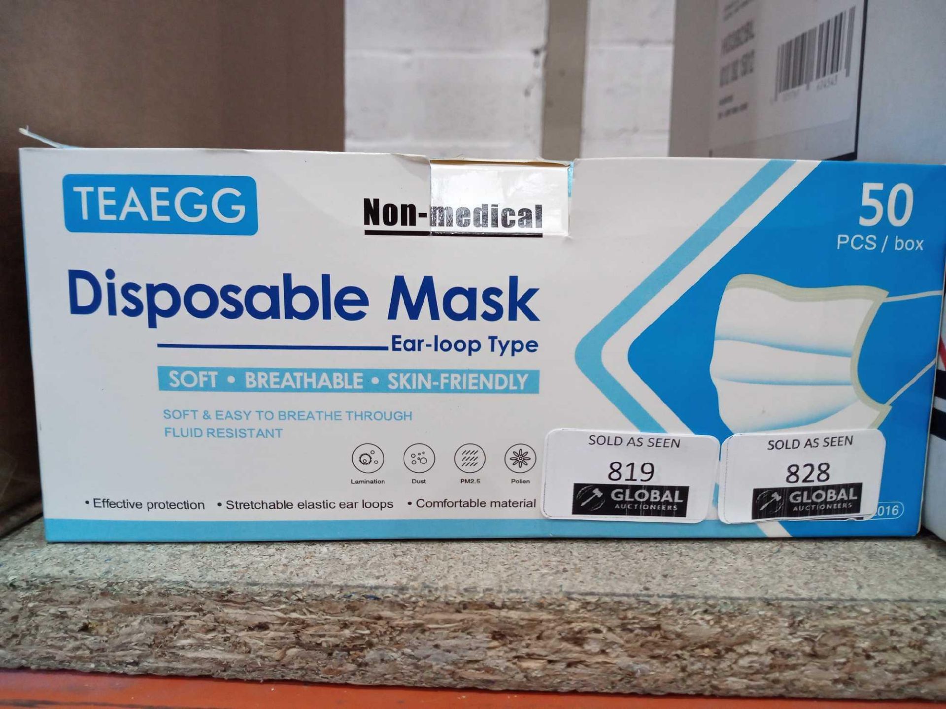 RRP £300 Box Of 50 3 Ply Non-Medical Disposable A Loop Type Soft Breathable Skin Friendly Face Mask